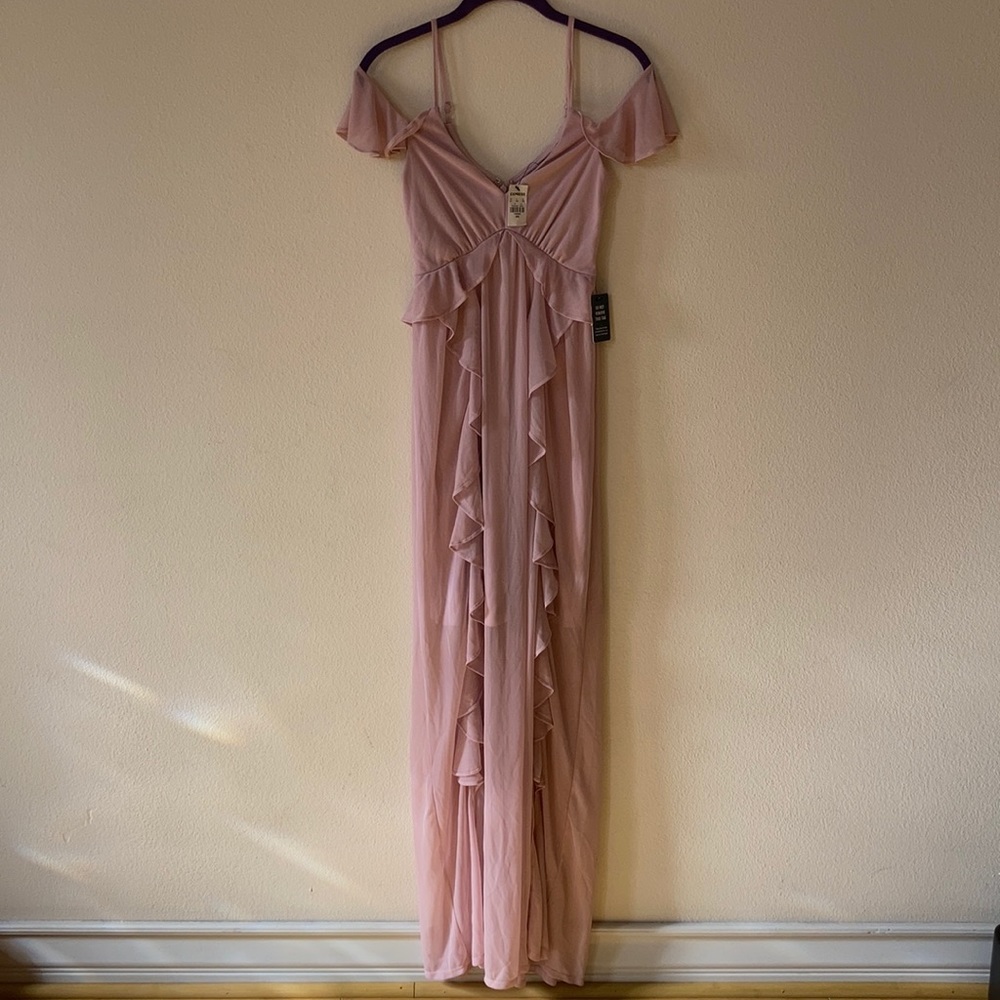 Express Ruffle Maxi Dress NWT Blush Pink XXS